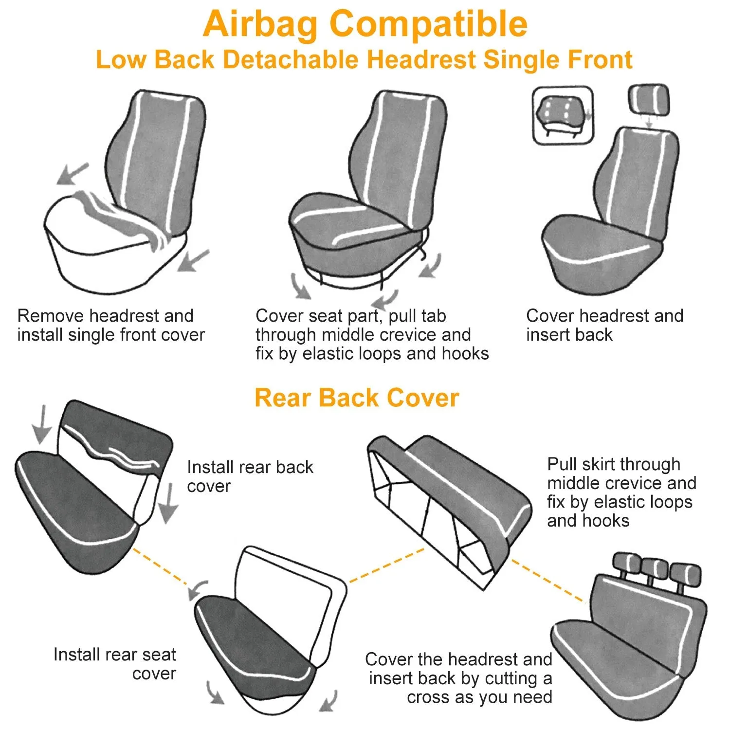 14-Pieces: Universal Auto Seat Cover Set