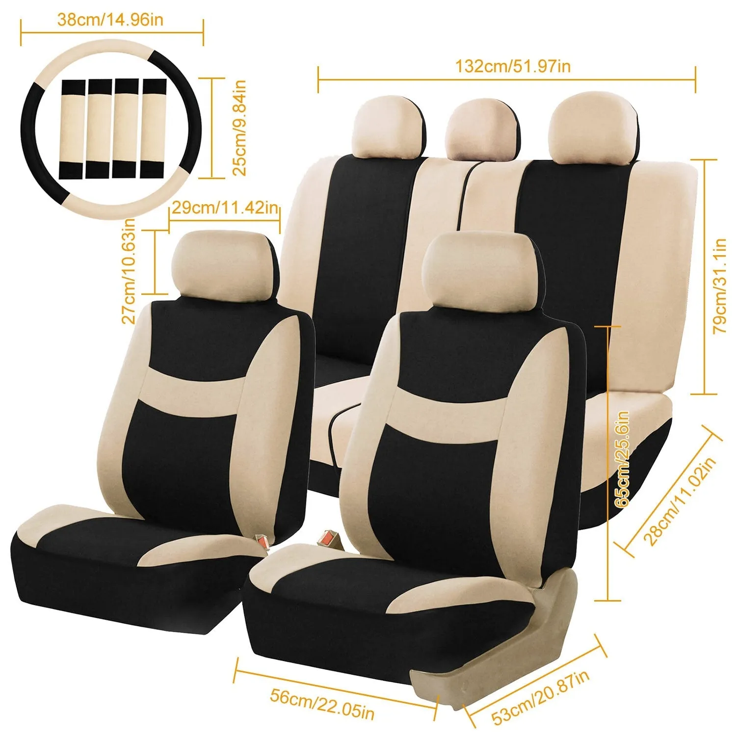 14-Pieces: Universal Auto Seat Cover Set