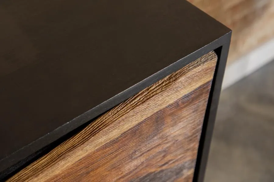 2-drawer Accent Cabinet Black Walnut and Gold