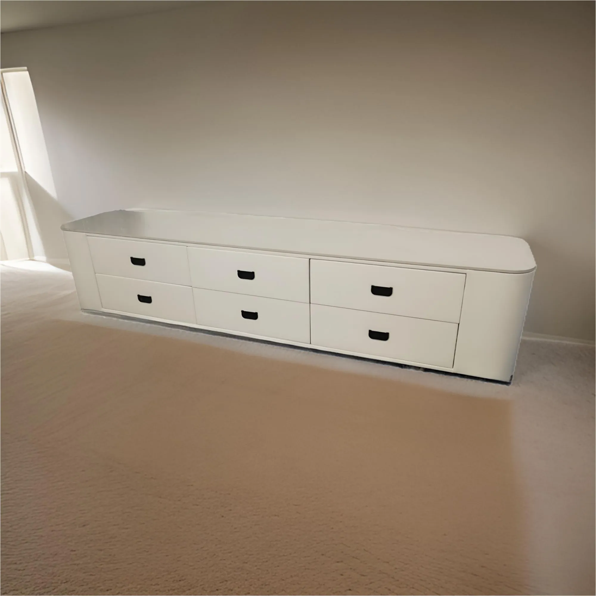 200 x 40 x 45cm Rectangular Marble Top Living Room TV Stand With 6-Drawers TV-11