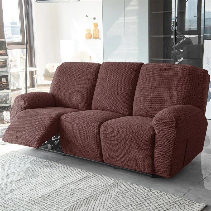 3-Seater Reclining Sofa Slipcover - Herringbone Design