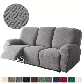 3-Seater Reclining Sofa Slipcover - Herringbone Design