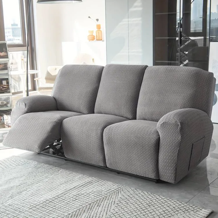 3-Seater Reclining Sofa Slipcover - Herringbone Design
