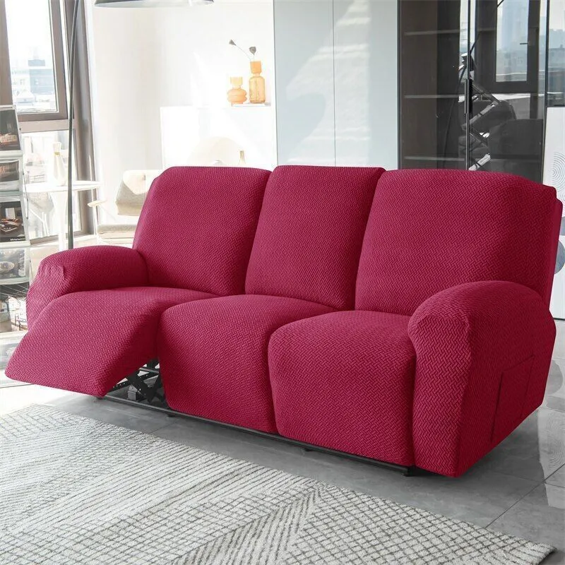 3-Seater Reclining Sofa Slipcover - Herringbone Design