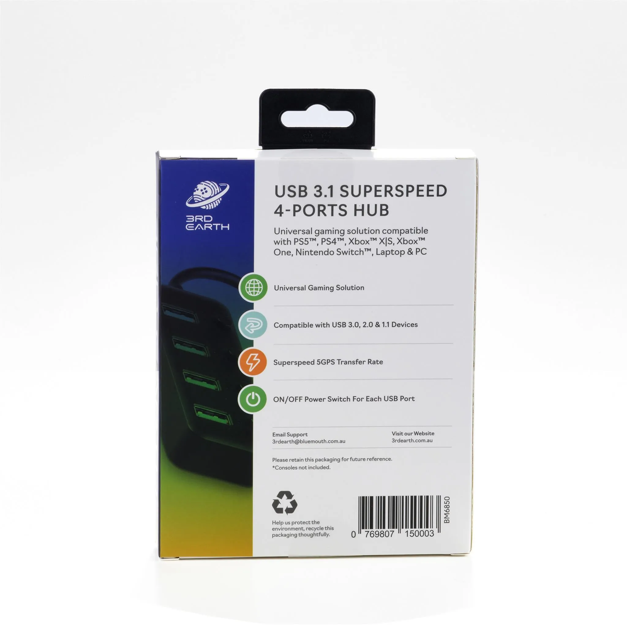 3rd Earth USB 3.1 Superspeed 4-Ports Hub
