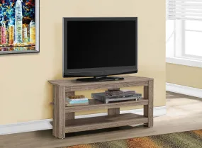 42"L Dark Taupe Corner Tv Stand