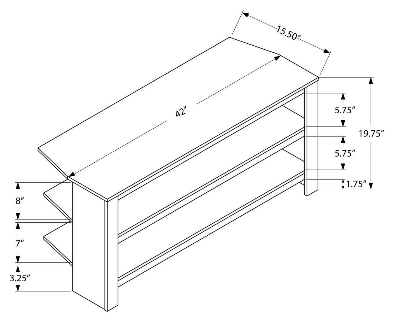 42"L Dark Taupe Corner Tv Stand