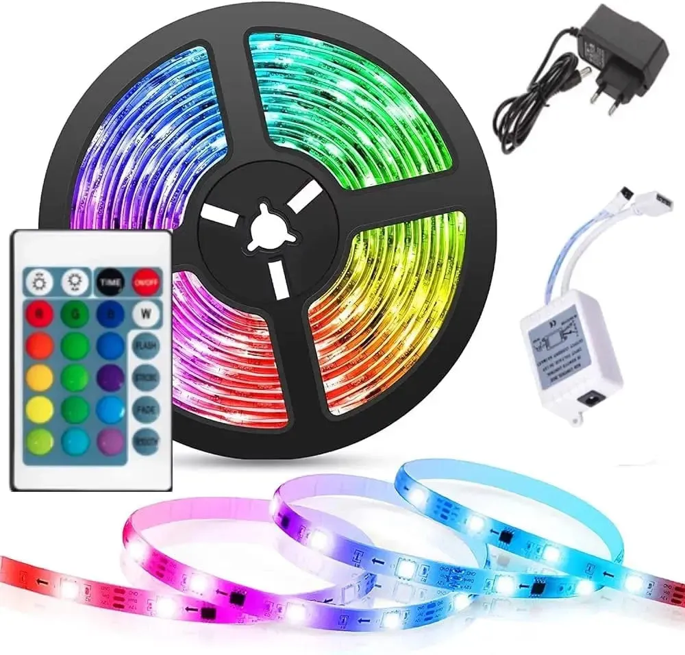 5-Meter RGB LED Strip Kit: Remote Control & 12V Power Supply Included Premium Quality