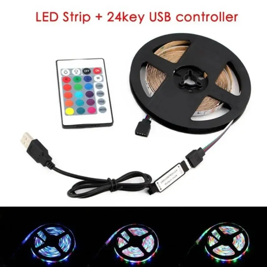 5-Meter RGB LED Strip Kit: Remote Control & 12V Power Supply Included Premium Quality