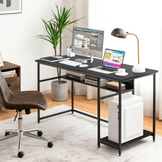 55 Inch Computer Desk with Power Outlets and USB Ports for Home and Office-Black
