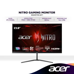 ACER NITRO KG240Y M5 24" IPS Gaming Monitor | 180Hz | AMD FreeSync Premium | 1ms | 1080p