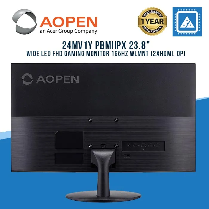 AOPEN 24MV1Y PBMIIPX 23.8" WIDE LED FHD GAMING MONITOR 165HZ WLMNT (2XHDMI, DP)
