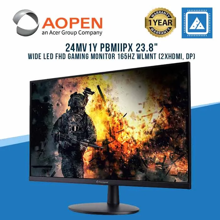 AOPEN 24MV1Y PBMIIPX 23.8" WIDE LED FHD GAMING MONITOR 165HZ WLMNT (2XHDMI, DP)
