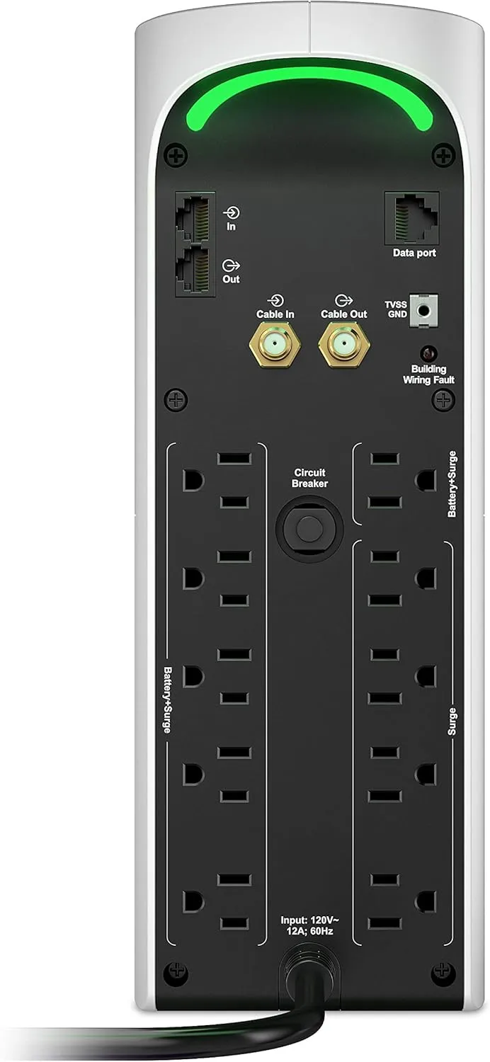 APC Back-UPS Pro Gaming UPS, 1500VA Sinewave Battery Backup with USB Charging Ports & AVR, BGM1500-US