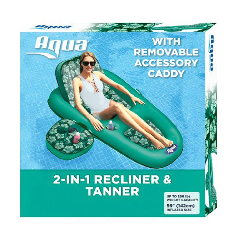 Aqua Leisure Campania Inflatable 2in1 Lounger, Floral & Luxury Water Recliner