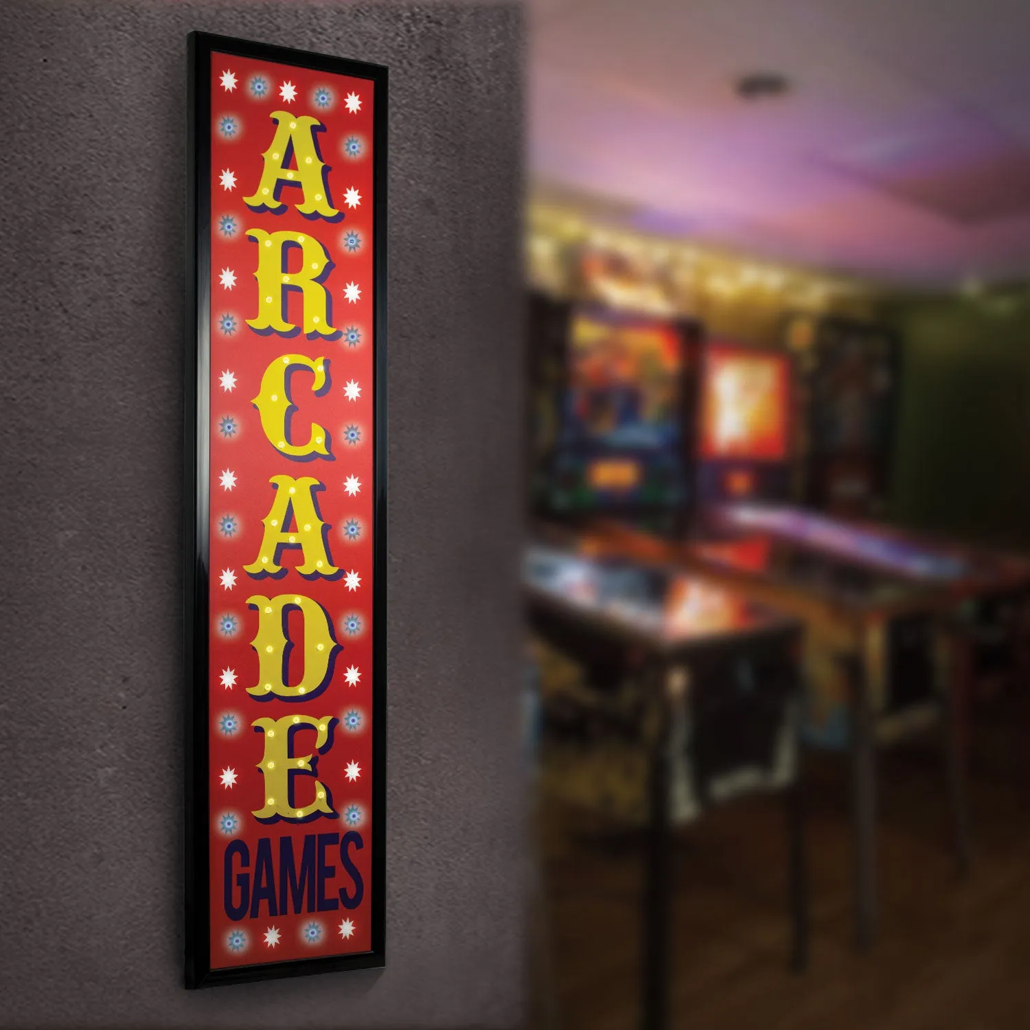 Arcade Games Framed LED Wall Sign