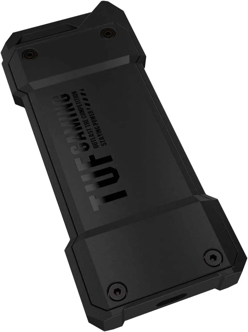 ASUS TUF Gaming A1—USB-C 3.2 Gen 2x1 SSD enclosure(SSD case), dual M.2 NVMe PCIe and SATA interfaces, M.2 Q-Latch for easy installation, MIL-STD-810H drop resistance, IP68 water and dust resistance