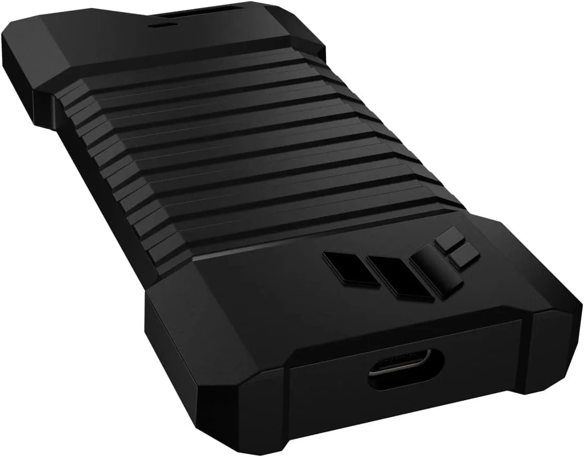 ASUS TUF Gaming A1—USB-C 3.2 Gen 2x1 SSD enclosure(SSD case), dual M.2 NVMe PCIe and SATA interfaces, M.2 Q-Latch for easy installation, MIL-STD-810H drop resistance, IP68 water and dust resistance