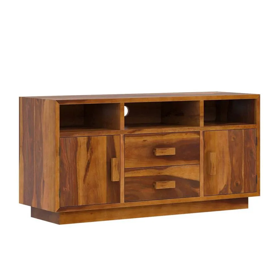 BAARA SOLID WOOD TV MEDIA STAND WITH DRAWERS