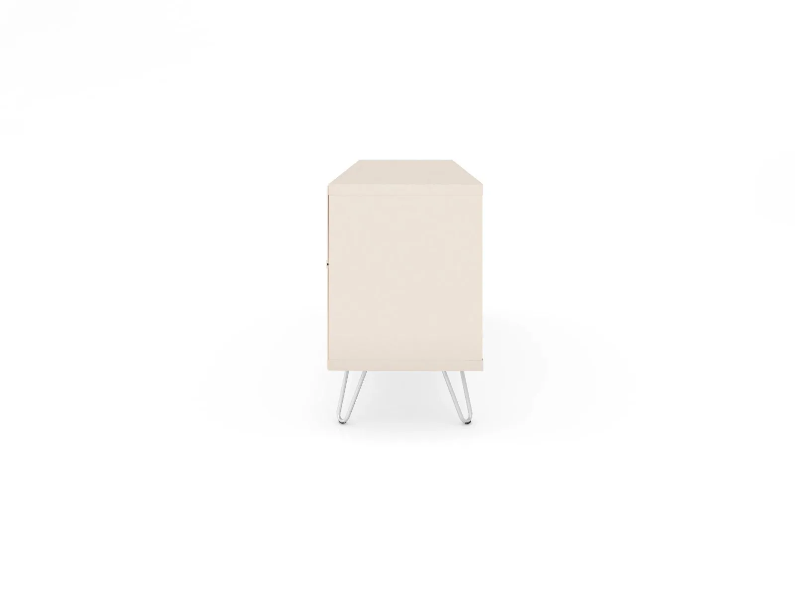 Baxter Mid-Century- Modern 53.54" TV Stand with Wine Rack in Off White