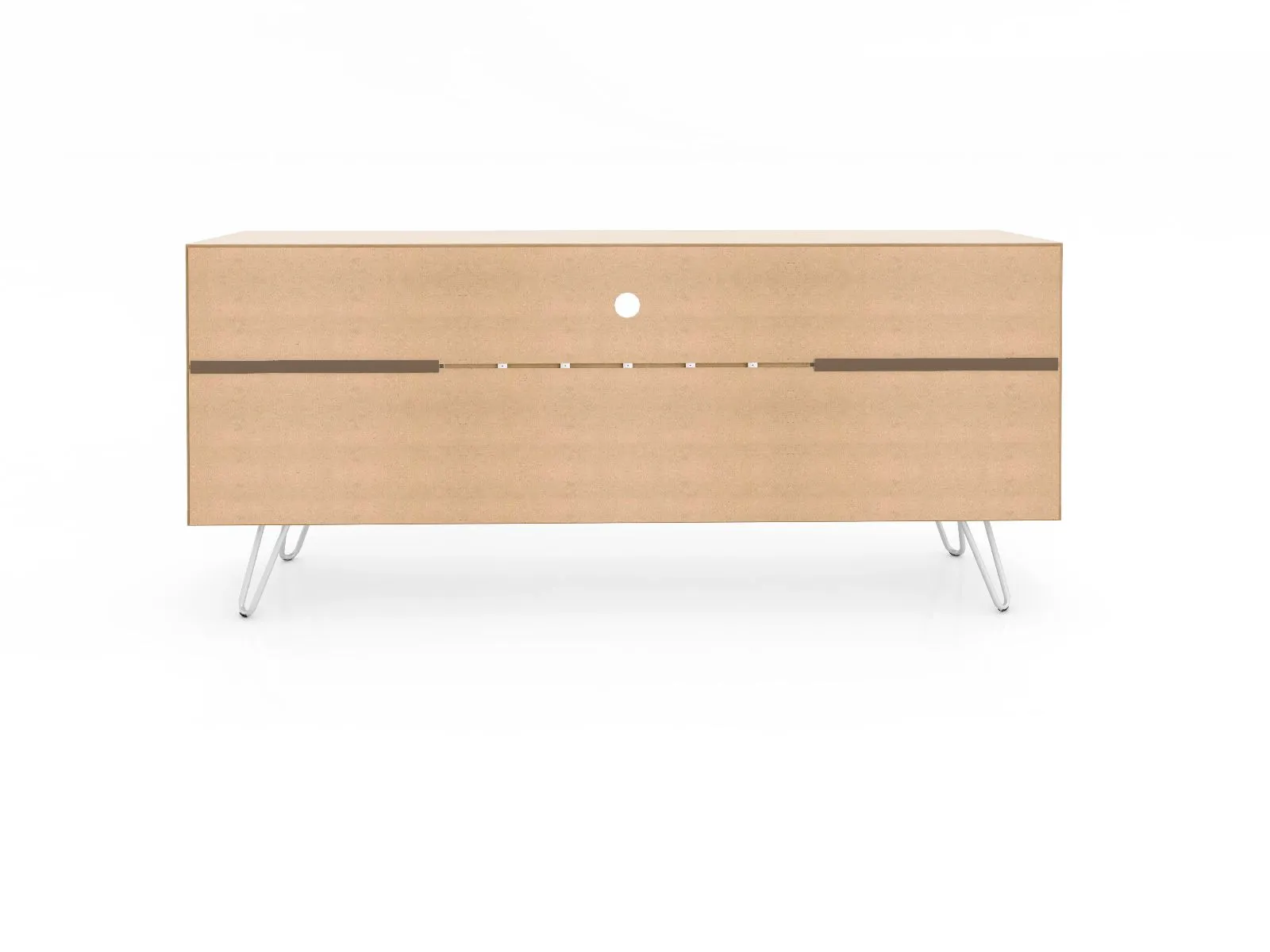 Baxter Mid-Century- Modern 53.54" TV Stand with Wine Rack in Off White