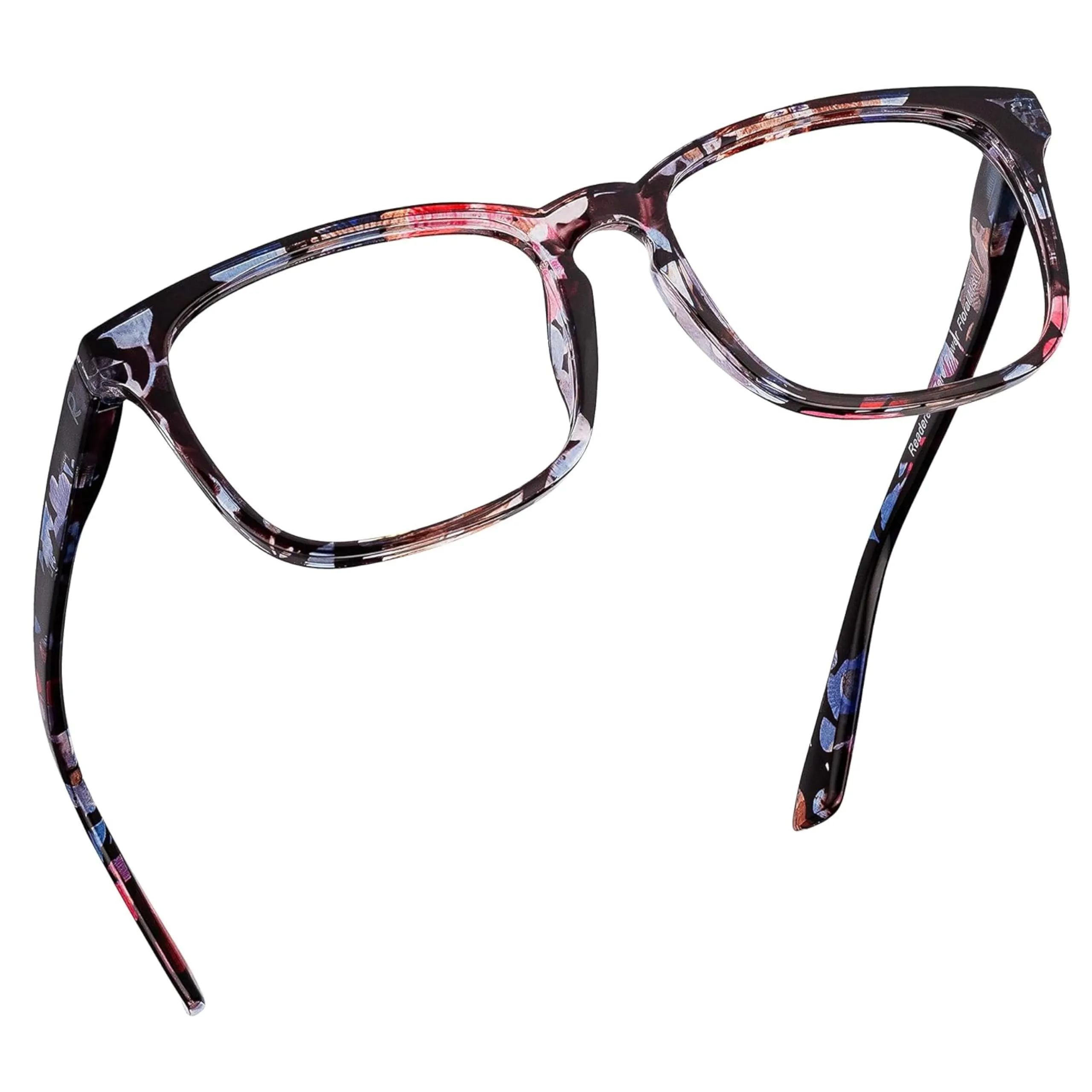 Blue Light Blocking Reading Glasses (Floral, 375 Magnification) Computer