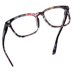 Blue Light Blocking Reading Glasses (Floral, 375 Magnification) Computer