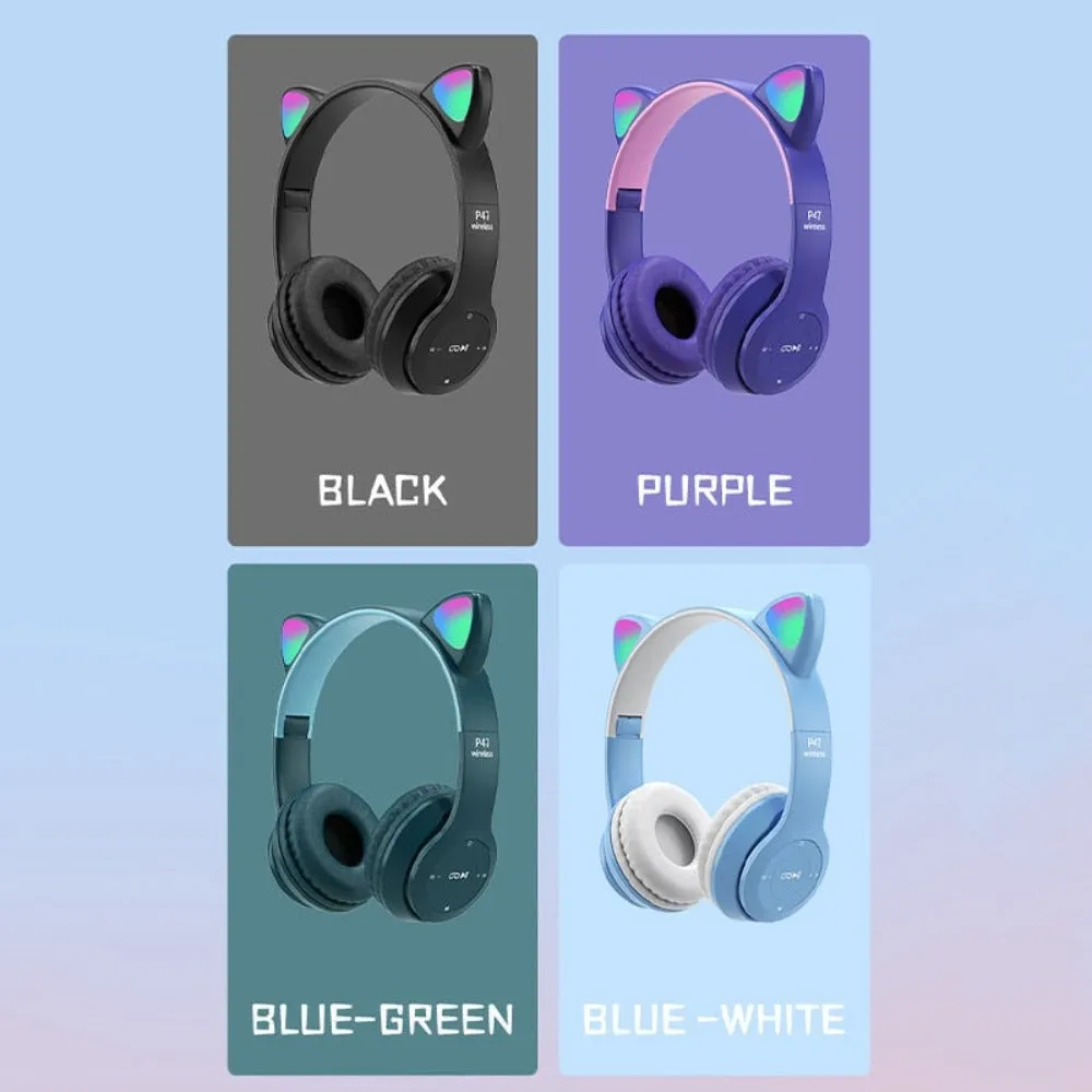 Cat Ears LED Bluetooth Headphones
