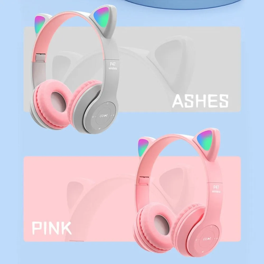 Cat Ears LED Bluetooth Headphones