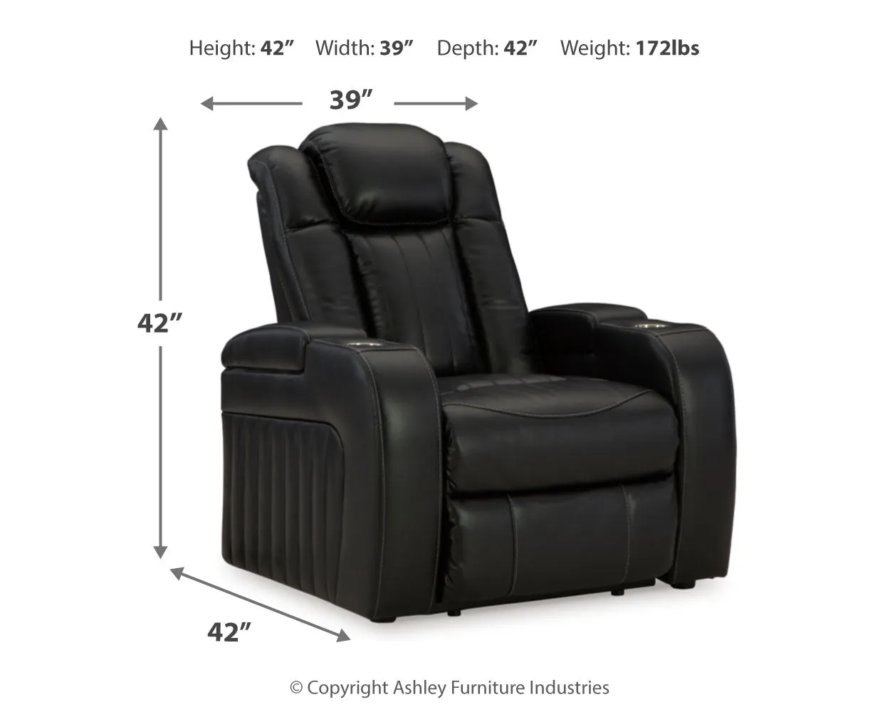 Caveman Den Sofa, Loveseat and Recliner in Midnight