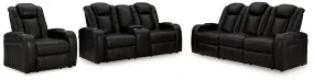 Caveman Den Sofa, Loveseat and Recliner in Midnight
