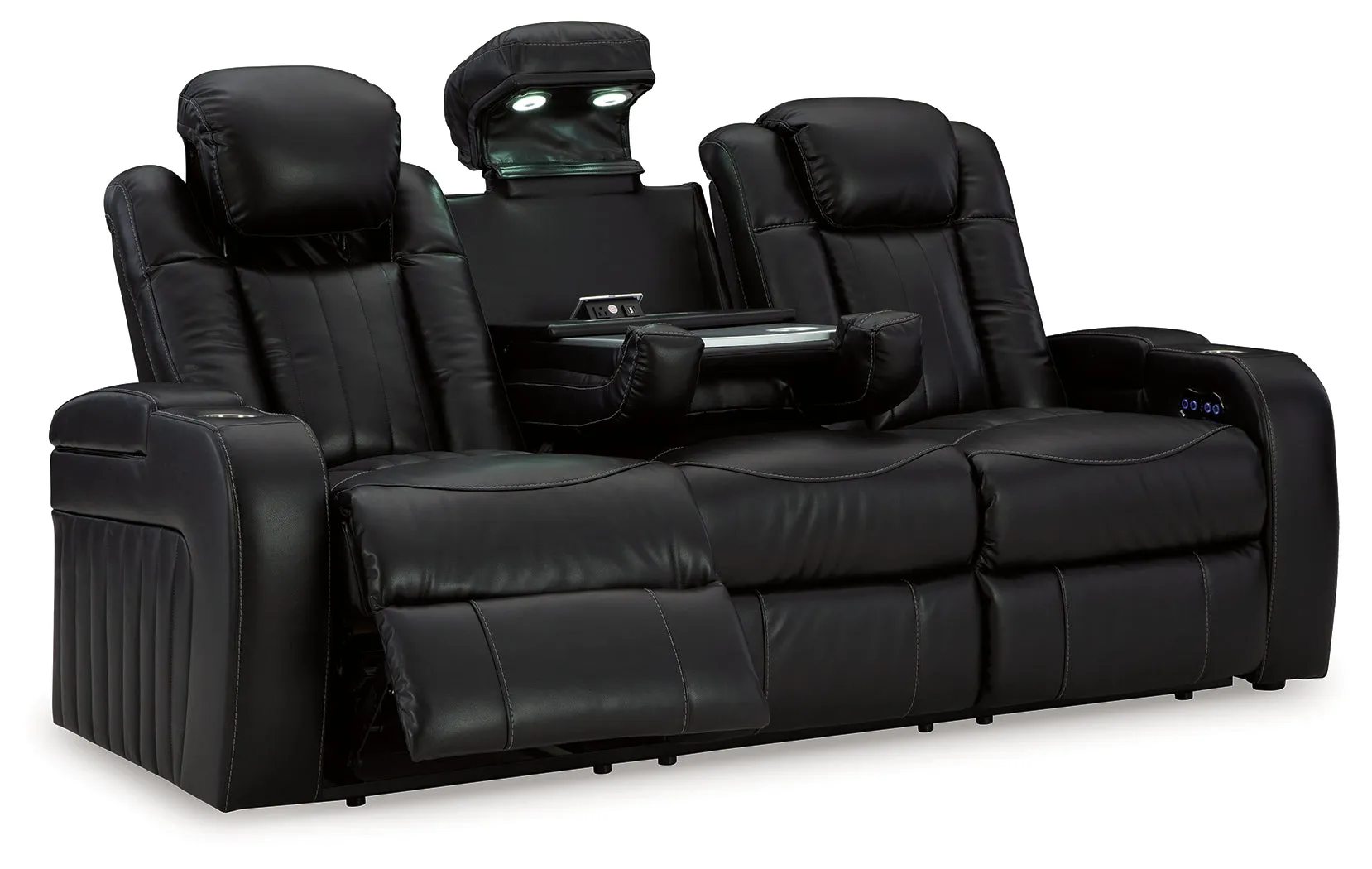 Caveman Den Sofa, Loveseat and Recliner in Midnight