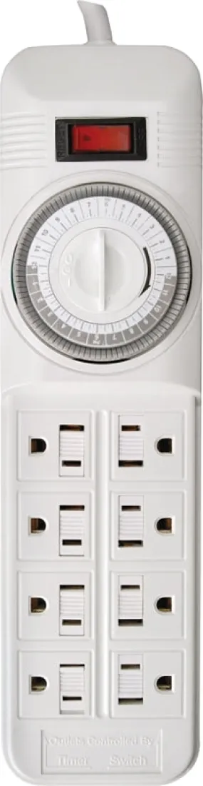 CCI 22575 Power Outlet Strip, 4 ft L Cable, 8 -Socket, 15 A, 125 V, White :CD 1: QUANTITY: 1