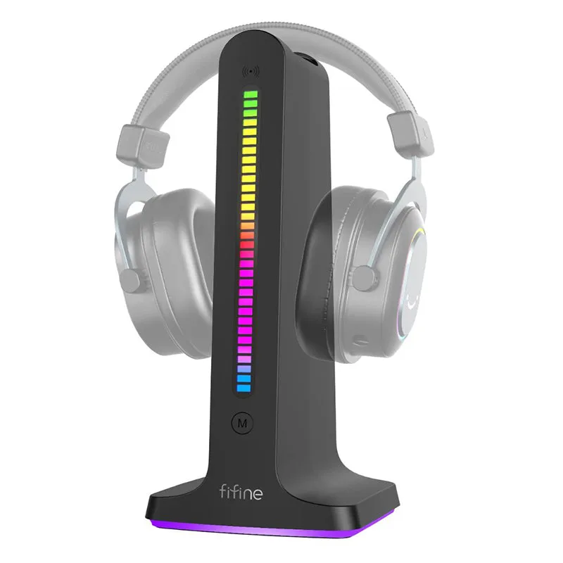 [CLEARANCE] Fifine Ampligame S3 RGB Gaming Headset Stand Holder with Color Modes, Light Controls, Solid Base, 2 USB Ports