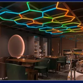 Colorful Decoration Gaming Rhythm Dancing Light Led Hexagon Light for Garage gym  workshops carwash shopping complex RGB