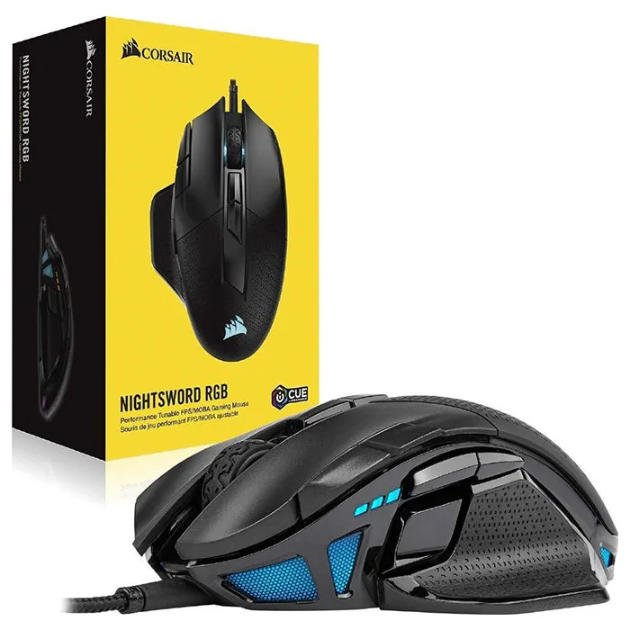 Corsair Nightsword RGB Wired Gaming Mouse, Black