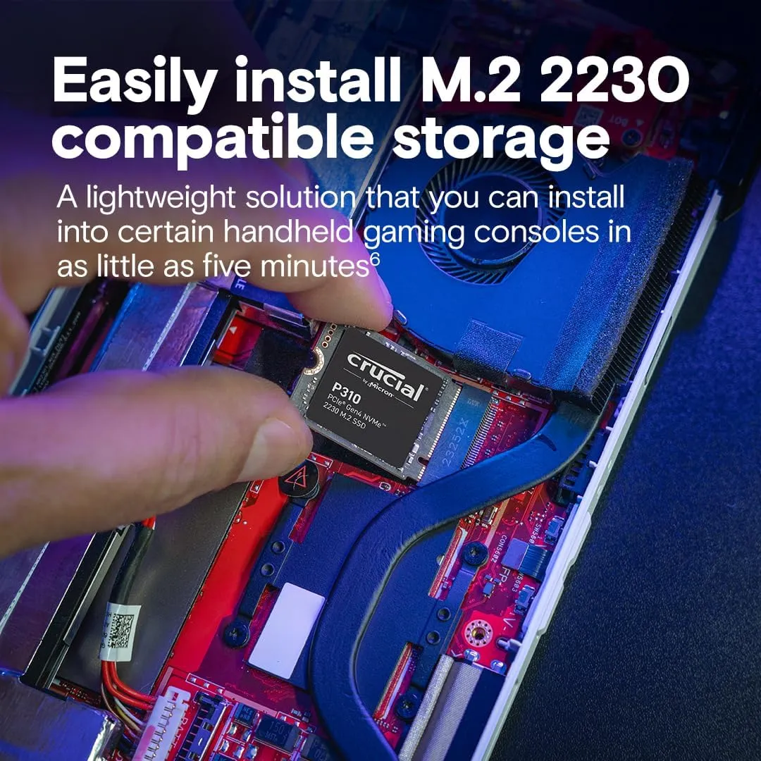 Crucial 1TB P310 CT1000P310SSD2 PCIe Gen4 NVMe 2230 M.2 SSD
