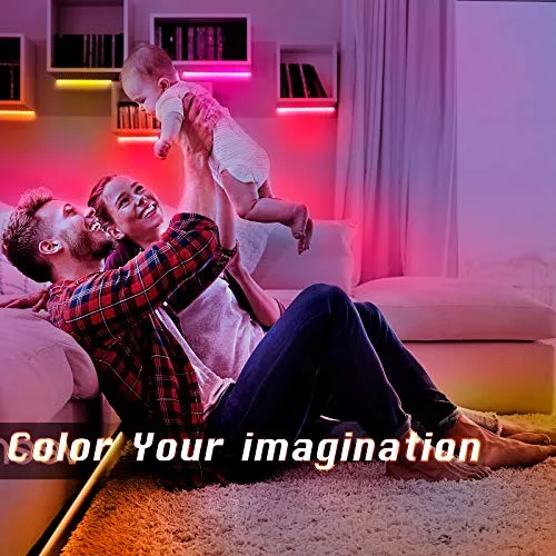 DAYBETTER Led Strip Lights, 65.6ft RGB Led Light Strips Kits with Remote, Color Changing Led Lights for Bedroom Room Tv Kitchen Desk Party