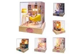 DIY Dollhouse Kit Box Dollhouse Miniature - Living Room Miniature Dollhouse - Free Dust Cover - Birthday Christmas Thanksgiving DIY Gifts