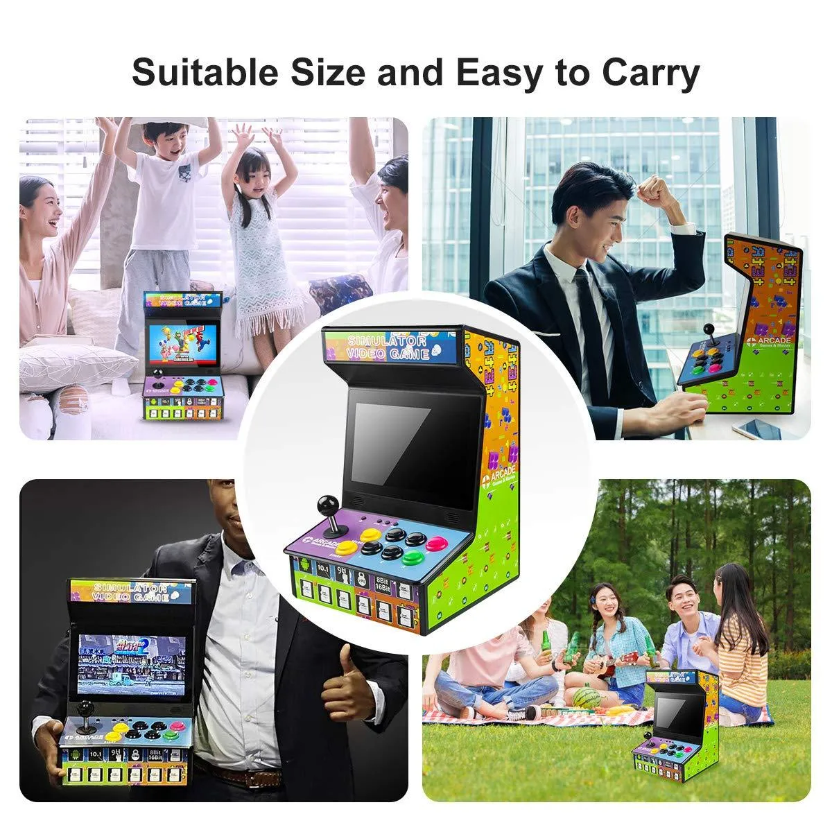 DOYO Arcade Machine: 10.1 Inch Android-Based Simulator, Rechargeable LCD Display, DIY Platform,Home arcade machine