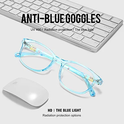 DUCO Blue Light Glasses Gaming Computer TV Phone for Kids Age 6-10 K023