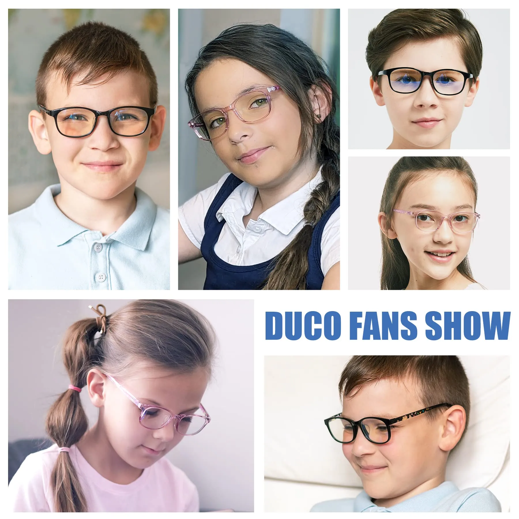 DUCO Blue Light Glasses Gaming Computer TV Phone for Kids Age 6-10 K023