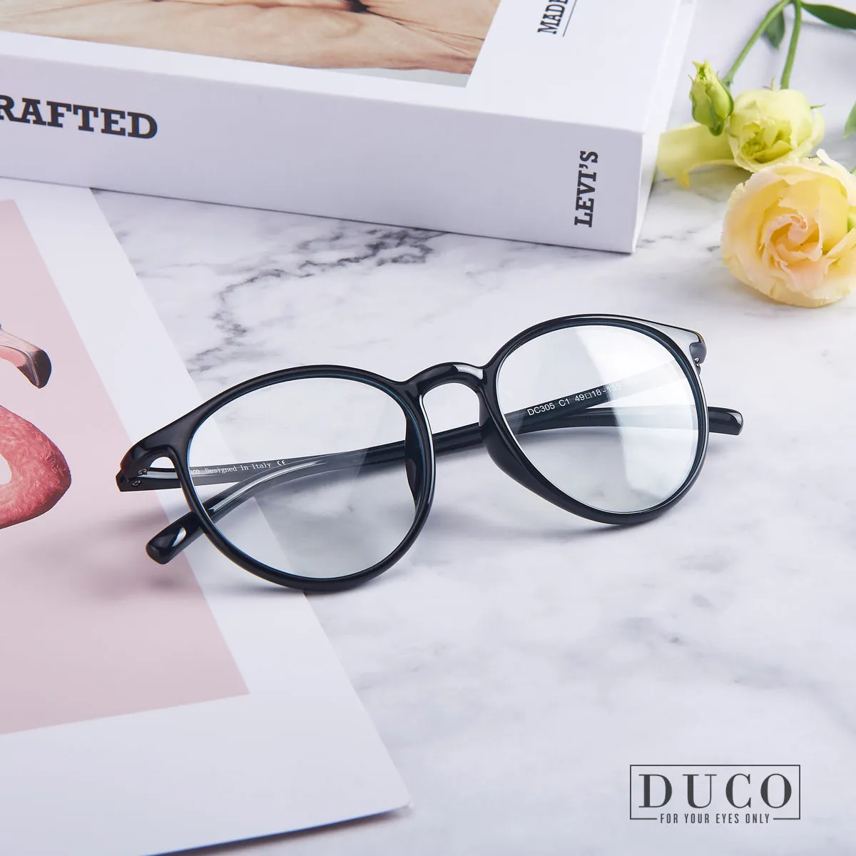 DUCO Superlight Blue Light Blocking Computer Reading and Gaming Eyewear Glasses,Anti Blue Light 100% UV Protection 305