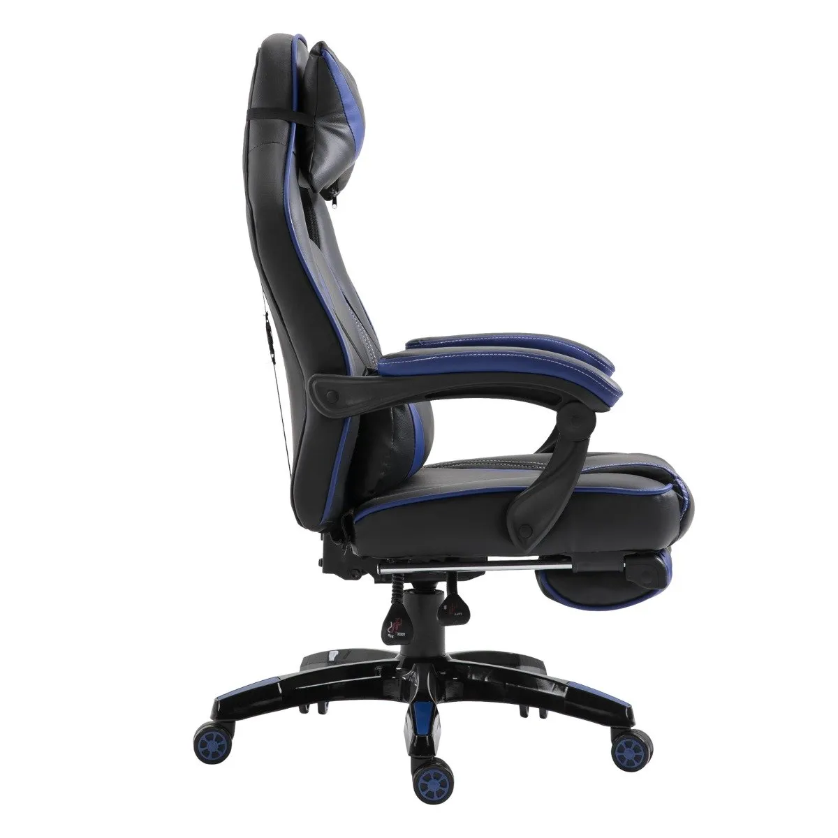 EASYCOMFORT Sedie da ufficio sedia da gaming sedia da scrivania ergonomiche con Rotelle in Ecopelle, Blu e Nero