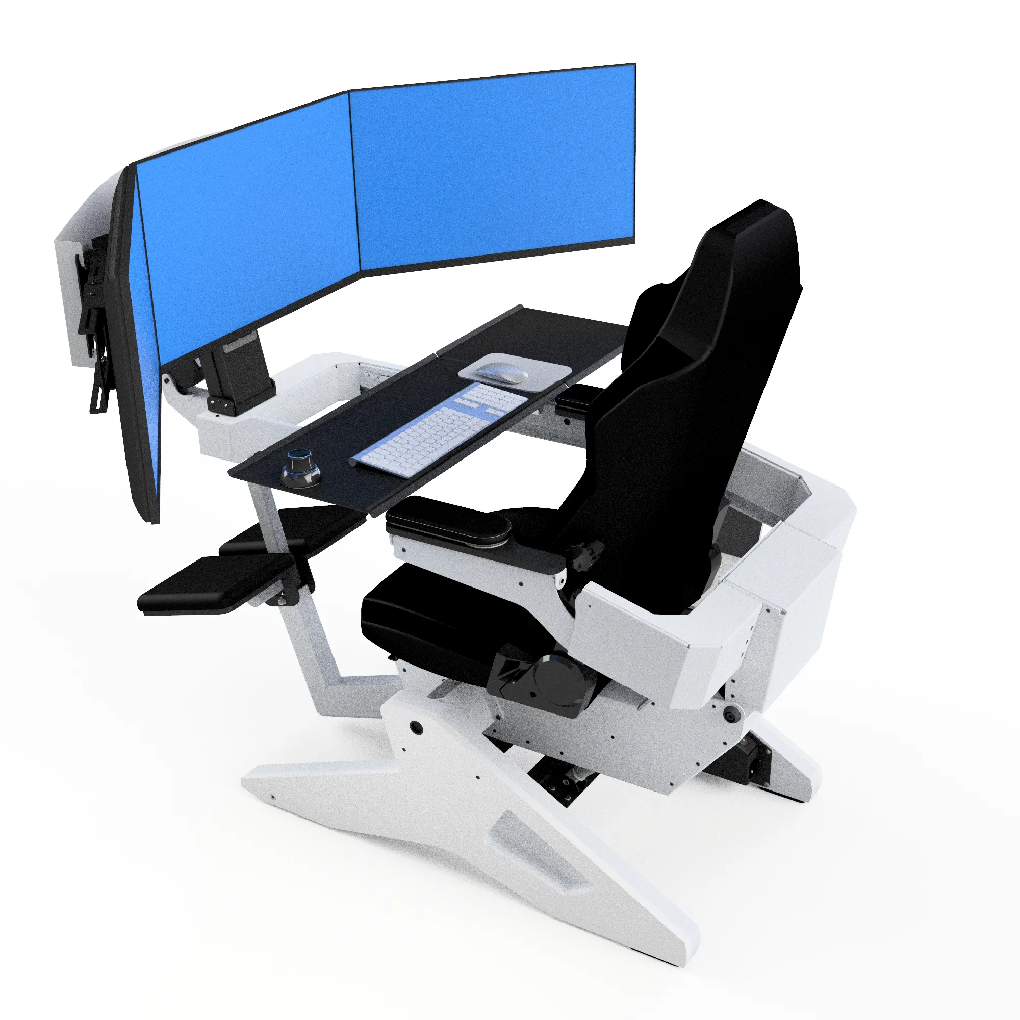 Emperor S2 - Alpine White - 3 monitors setup