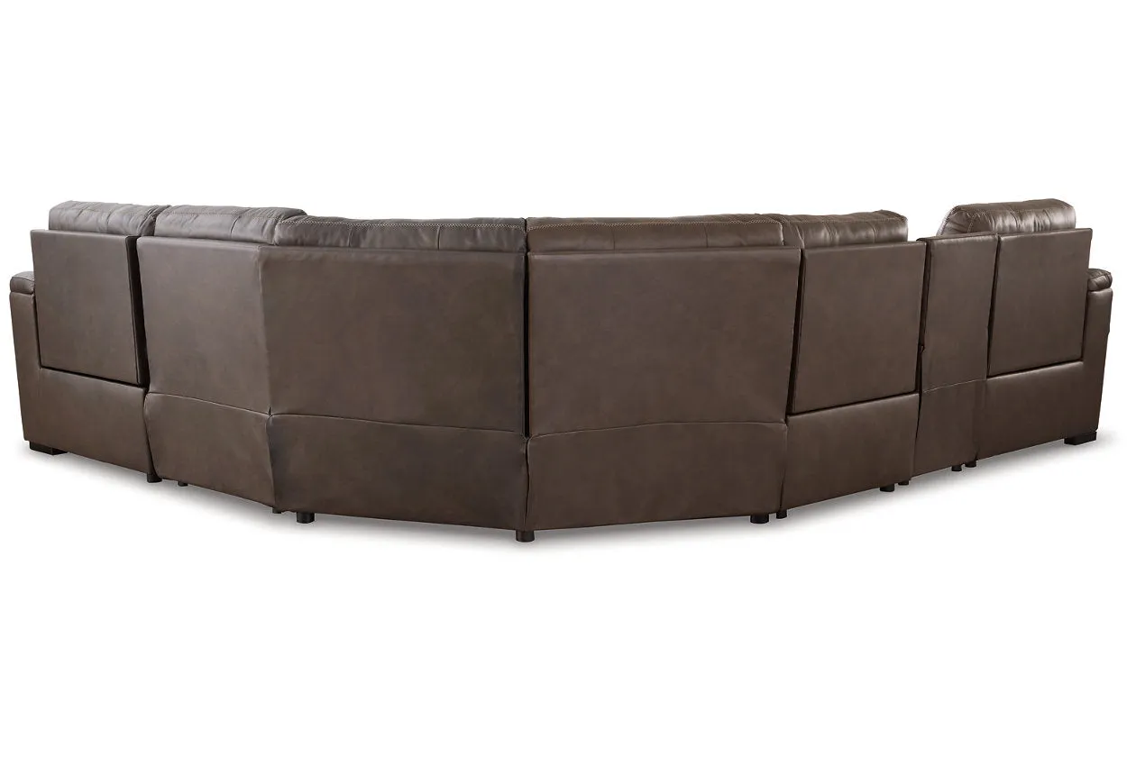 [EXCLUSIVE] Salvatore Chocolate 6-Piece Power Reclining Sectional