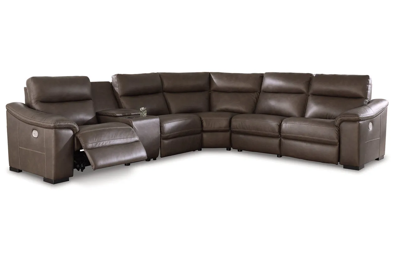 [EXCLUSIVE] Salvatore Chocolate 6-Piece Power Reclining Sectional
