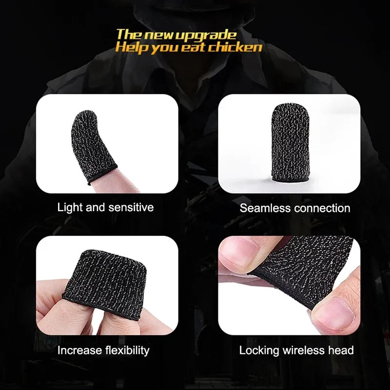 Finger Gaming Gloves For PUBG/MOBA/iPhone/Android/iOS Mobile Phone/Tablet Non-slip/Anti-sweat Breathable Finger Gloves (Pack of 2 Pairs)