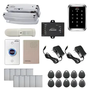 FPC-5463 One Door Access Control 1,700lbs Electric Drop Bolt Fail Safe Glass Door And Glass Frame   Outdoor Keypad / Reader Standalone With Mini Controller   Wiegand 26, No Software, 1000 Users   PIR