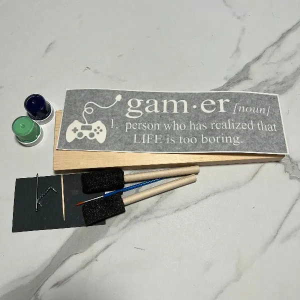 Gamers Wood Sign DIY Kit  (2 sizes)